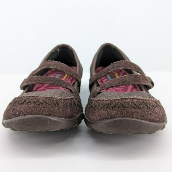 Skechers Relaxed Fit Strappy Shoe 7 Brown Suede Breathe Easy Stretch Memory Foam - Picture 4 of 13